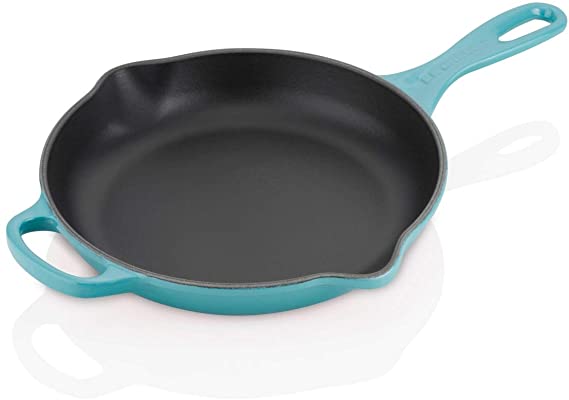 Le Creuset LS2024-2317 Enameled Cast Signature Iron Handle Skillet, 9", Caribbean, 9-Inch