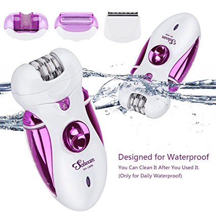 12 DAYS of DEALS Scheam 4 in 1 Rechargeable Electric Epilator, Callus Remover, Lady Shaver and Hair Clipper for Foot Care Dead Skin and Safe Hair Remover for Men and Women