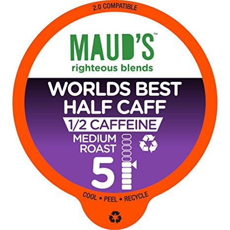 Maud's Gourmet Coffee Pods, Worlds Best Half Caff, 96 Single Serve Coffee Pods