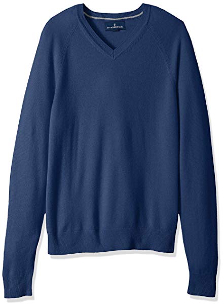 BUTTONED DOWN Men's 100% Premium Cashmere V-Neck Sweater