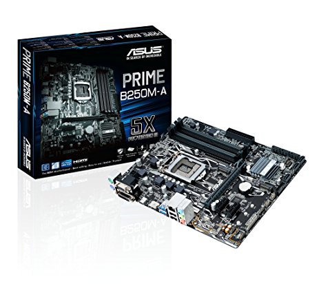 ASUS PRIME B250M-A LGA1151 DDR4 HDMI DVI VGA M.2 B250 mATX Motherboard with USB 3.1