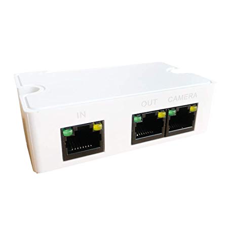 LINOVISION Mini Passive 2 Port POE Switch, IEEE 802.3af/at POE Extender, POE Repeater, Ethernet Splitter, Powering 2 POE Devices (IP Camera) Over One Cat5/6 Cable