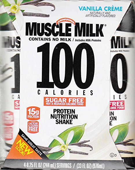 Muscle Milk 100 Calorie Protein Nutrition Shake Vanilla Creme - Pack of 4 - 8.25 Fl Oz Servingss