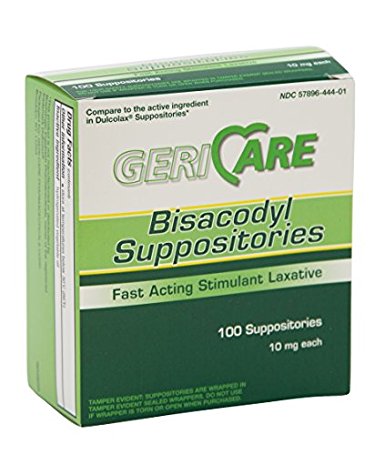 Medline Bisacodyl (Dulcolax) - Suppositories, 10 mg - Qty of 100 - Model OTC10199BX