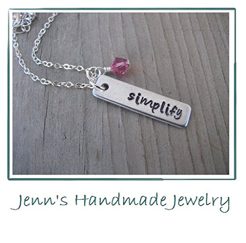 Hand-Stamped Necklace "simplify" with your choice of bead and chain