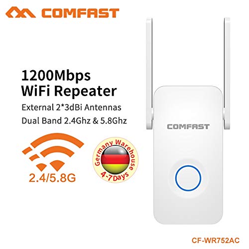 COMFAST 5.8G Dual Band Wireless Extender Signal Amplifier AC Access Point WiFi Extender 1200Mbps AC WiFi Repeater CF-WR752AC