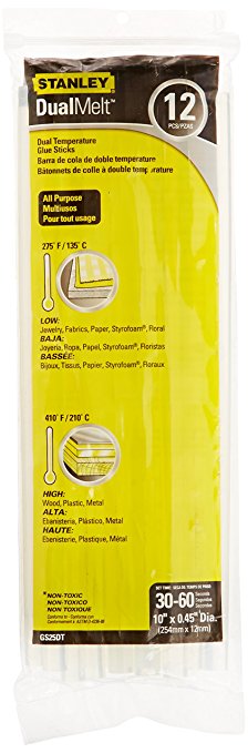 Stanley Gs25Dt 10 Inch Dual Temp Glue Sticks, Pack of 12(Pack of 12)