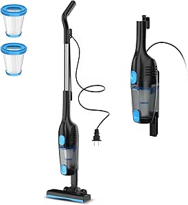 Ultra-Lightweight Corded Stick Vacuum, 18Kpa Powerful Suction Corded Vacuum Cleaner, Versatile Corded Stick Vacuum Cleaner for Home, Blue