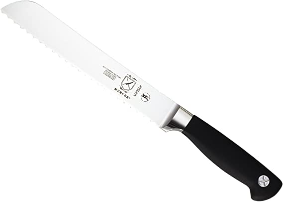 Mercer Culinary Genesis 8-Inch Stainless Steel Forged Bread Knife, Black , M20508