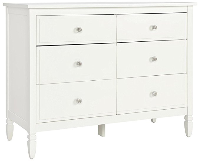 Dorel Living Vivienne 6-Drawer Dresser, White