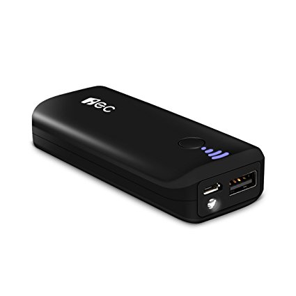 EC Technology 5200mAh Portable Charger External Battery Power Bank for iPhone, iPad, Samsung, Nexus, HTC and More/ MP3/Wireless Speaker/Bluetooth Headphones