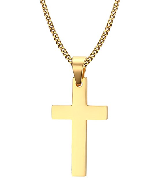 Cross Necklace, Quantum 3mm Stainless Steel Pendant Chain for Men Women