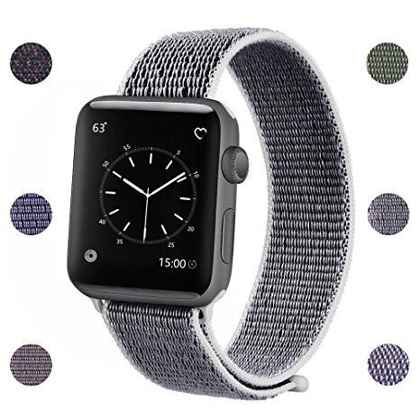 Sport Loop Band for Apple Watch 42mm 38mm, Lightweight Breathable Nylon Sport Strap Replacement Bands for iWatch Apple Watch Series 3, Series 2, Series 1