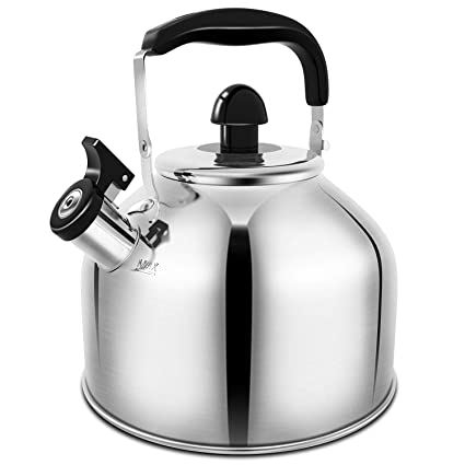 Whistling Tea Kettle, 3.7L Stove TopTeapot Stainless Steel Teakettle with Fast Boiling Base