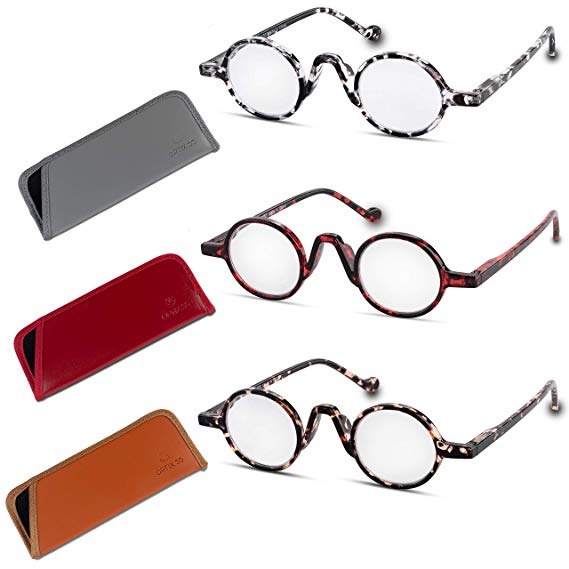 Reading Glasses For Women & Men (3-Pack) Retro Round Frame Fashion Readers