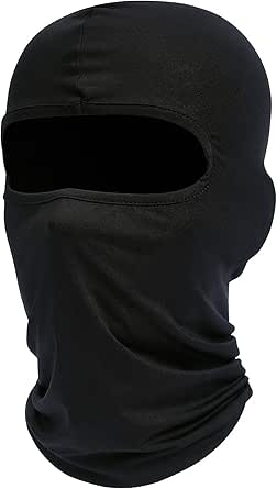 Black Balaclava Ski Mask Full Face Mask Motorcycle Neck Warmer or Tactical Balaclava Hood