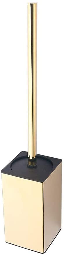 Toilet Brush Holder Stainless Steel 304 Standing Gold Square Toilet Brush Holder for Bathroom Storage and Organization (Gold)