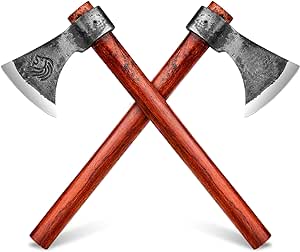 NEDFOSS Vikings Throwing Axes, 2 Pack of 16 Inches Throwing Axe Set with 1065 High Carbon Steel & Wooden Handle. Perfect for Axe Throwing Game, Recreation, Competition & Great Gift for Men