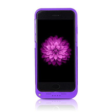 BSWHW 3200 mAh Portable Charging Case Cover/Mobile Power Bank Stand Charger External Power Bank Case/Rechargeable Power Protection case /Backup Battery Charger for with 4.7inch for iphone 6 (Purple)