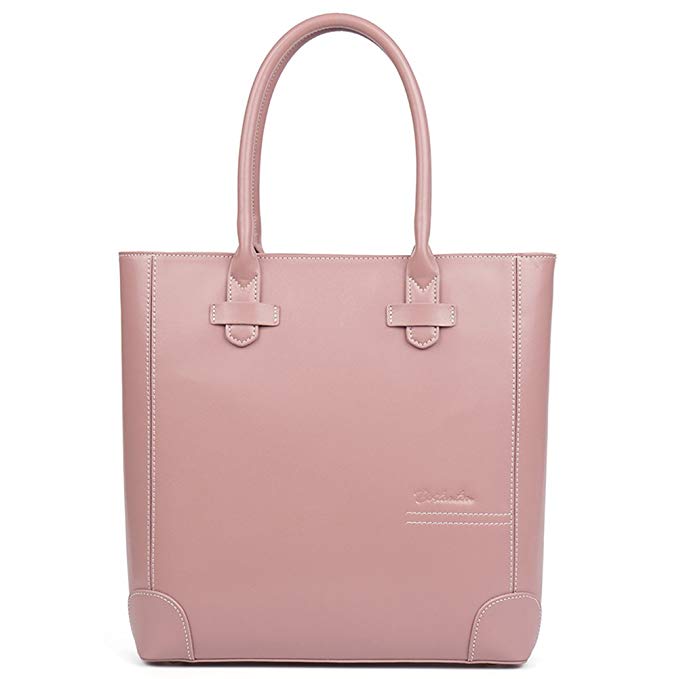 BOSTANTEN Genuine Leather Handbag Tote Purse Bag for Women Pink
