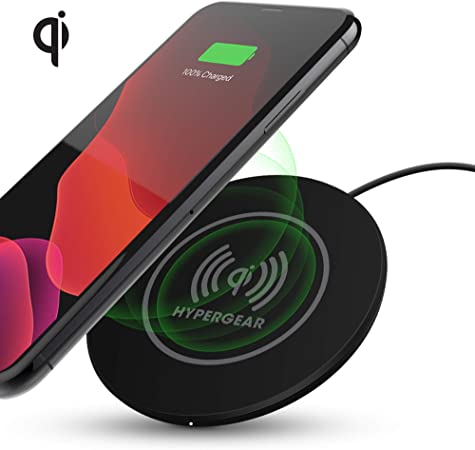 HyperGear Qi Wireless Cell Phone Charger Pad Compatible for iPhone SE/11/11Pro/11Pro Max/Xs Max/XR/XS/X/8/8 , Galaxy S20/S10/S9/S8, Note10/9/8   More