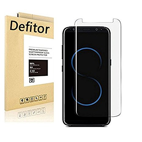 Defitor Galaxy S8 Screen Protector,[Scratch-resistant][9H Hardness][Bubble-Free] Tempered Glass Screen Protector for Samsung Galaxy S8