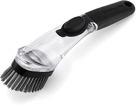 Kitchenaid Classic Soap Dispensing Sink Brush, Black, 9-Inch - KC820OHOBA