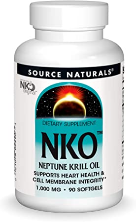 Source Naturals NKO Neptune Krill Oil, Supports Heart Health & Cell Membrane Integrity, 1000MG, 90 SoftGels