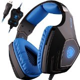 SADES A60 71 Surround Sound headphones Pro USB PC Gaming Headset Stereo headsets Headband with High Sensitivity Microphone Vibration Noise-Canceling Volume Control LED LightBlack