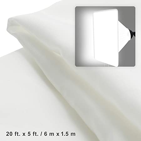LimoStudio 6 Yard x 60 Inch / 6M x 1.5M Soft Nylon Silk Seamless White Diffusion Fabric, DIY Softbox Lighting Tents for Professional Photography Lighting, AGG2514