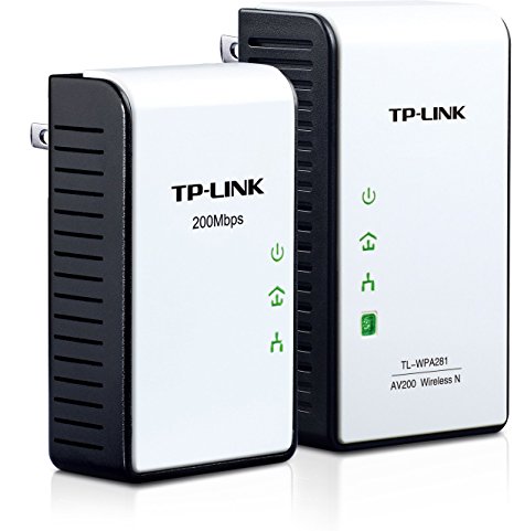 TP-LINK TL-WPA281 KIT 300Mbps Wireless N Powerline Adapter Starter Kit, 2.4Ghz N300 Adapter   200Mbps Adapter, 802.11b/g/n