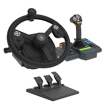 HORI Farming Vehicle Control System for PC (Windows 11/10) for Farming Simulator with Full-Size Steering Wheel, Control Panel & Pedals