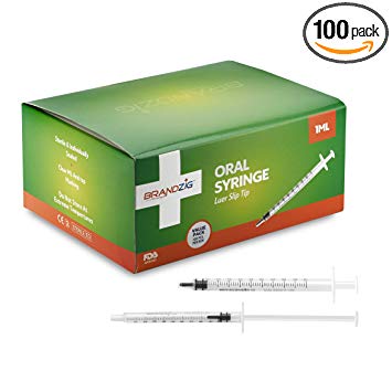 1ml Oral Syringes - 100 Pack – Luer Slip Tip, No Needle, FDA Approved - Medicine Administration for Infants, Toddlers and Small Pets