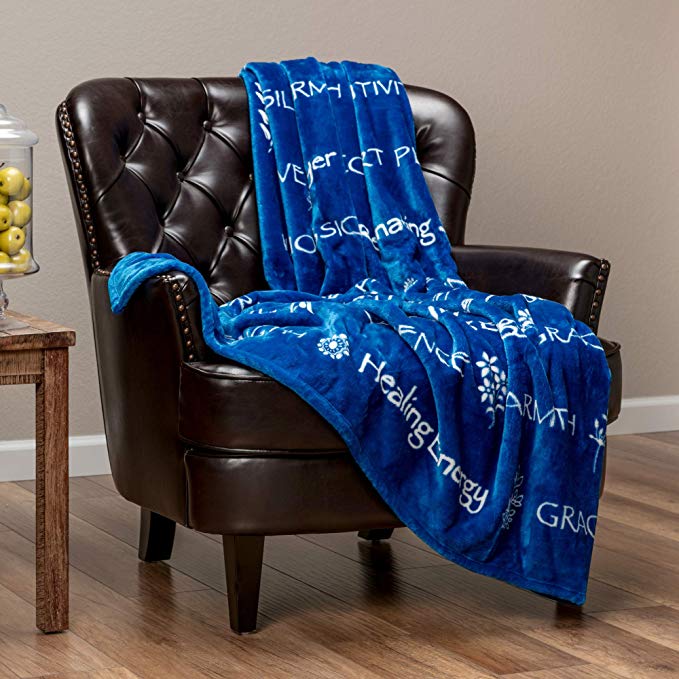 Chanasya Healing Thoughts Caring Prayer Comfort Sympathy Gift Message Throw Blanket - Soft Comfort Compassion Thoughtful Encouraging Blanket for Male Female Friend Cancer Survivor Get Well Gift