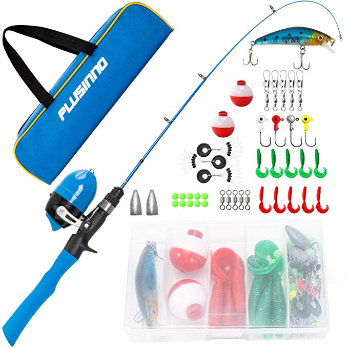 Kids Fishing Pole,Telescopic Fishing Rod and Reel Combos with Spincast Fishing Reel and String with Fishing Line