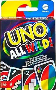 UNO All Wild Card Game with 112 Cards, Gift for Kid, Family & Adult Game Night for Players 7 Years & Older, HHL33