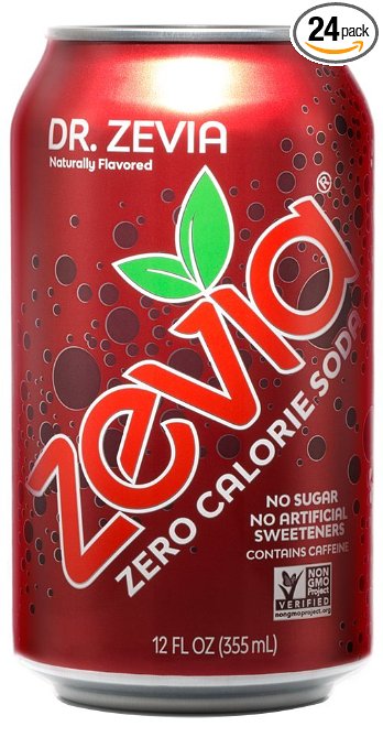 Zevia Zero Calorie Soda, Dr. Zevia, Naturally Sweetened Soda, (24) 12 Ounce Cans; Fruit-flavored Carbonated Soda; Refreshing, Full of Flavor and Delicious Natural Sweetness with No Sugar