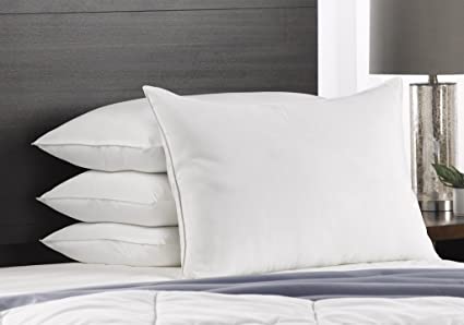 Exquisite Hotel Soft Standard Size Bed Pillows- 4 Pack White Hotel Pillows- Gel Fiber Filled Soft Gel Pillows with Hypoallergenic Classic Cover- Best Pillow for Stomach Sleepers