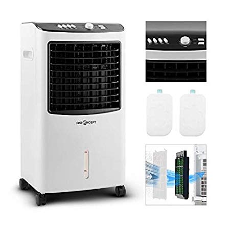 OneConcept MCH-2 • V3 • Air Cooler • Portable Air Refresher • Fan • Power 65 W • 3-in-1 • Water consumption 1 L/h • Airflow 400 m³ / h • Small and Medium rooms • Black and White