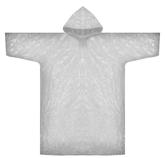 SE EP11A-CL Emergency Poncho with Hood and Sleeves in Clear