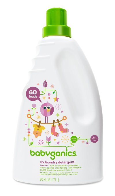 Babyganics 3X Baby Laundry Detergent Lavender 60 Fluid Ounce