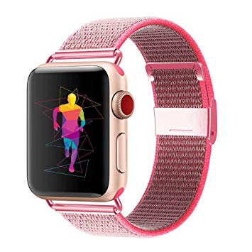 INTENY Sport Band Compatible with Apple Watch 38mm 40mm 42mm 44mm, Soft Lightweight Breathable Nylon Sport Loop, Strap Replacement for iWatch Series 4, Series 3, Series 2, Series 1