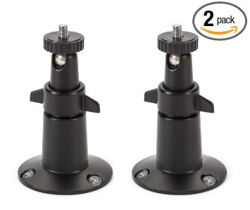 Security Wall Mount- Adjustable Indoor/Outdoor Mount for Arlo, Arlo Pro and Other Compatible Models by Dropcessories (2 Pack - Metal, Black)