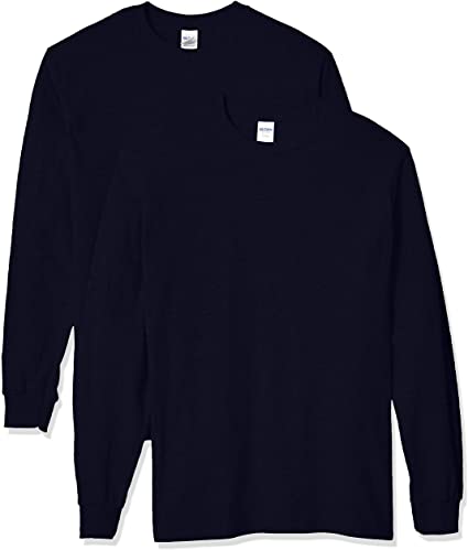 Gildan Men's Heavy Cotton Long Sleeve T-Shirt, Style G5400, 2-Pack