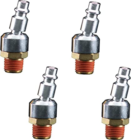 Bostitch BTFP72333 Industrial 1/4-Inch Series Swivel Plug with 1/4-Inch NPT Male Thread, 4 Pack