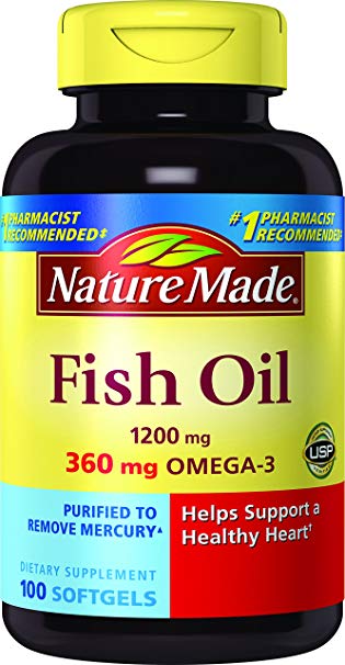 Nature Made Fish Oil Omega-3, 1200mg, 100 Softgels