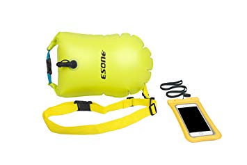ESONE Swim Buoy - Open Water Swim Buoy Flotation Device with Dry Bag and Waterproof Cell Phone Case for Swimmers, Triathletes, and Snorkelers. Floats for Safer Swims 15L