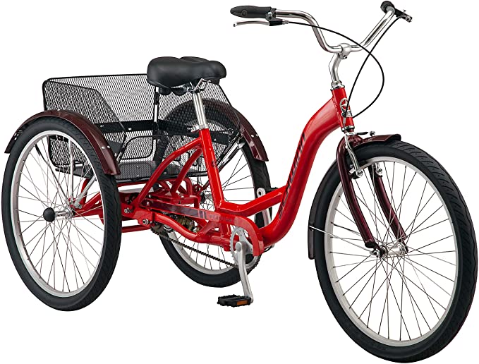 Schwinn Meridian Adult Trike, Three Wheel Cruiser Bike, Multiple Speeds, 26-Inch Wheels, Cargo Basket, Multiple Colors