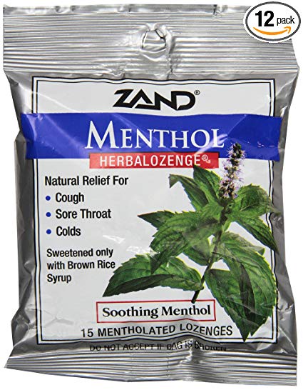 Zand Herbalozenge, Menthol, 15-Count (Pack of 12)