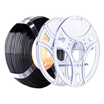 eSUN PETG Refilament and eSpool Kit, Reusable and Removable Filament Spool Replacement for 3D Printer Filament Refill PETG 1.75mm, 1KG Spoolless Filament, Solid Black